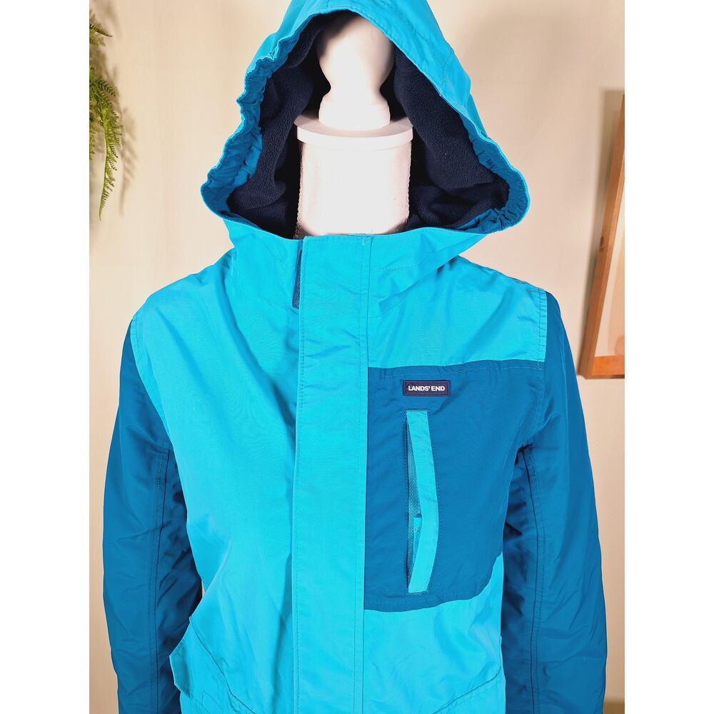 Land's End Youth Winter Insulated Jacket Blue/Turquoise Large - Picture 2 of 13